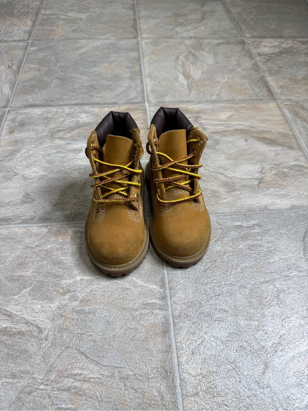 Timberland 6in Premium Boots TD Boys Shoe Size 5c Biege 12809 Preowned